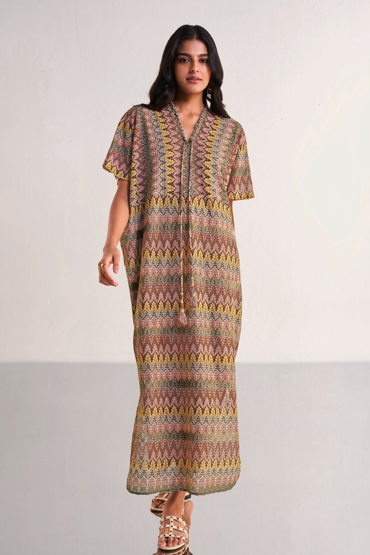 MULTICOLOUR CROCHET KNIT MAXI