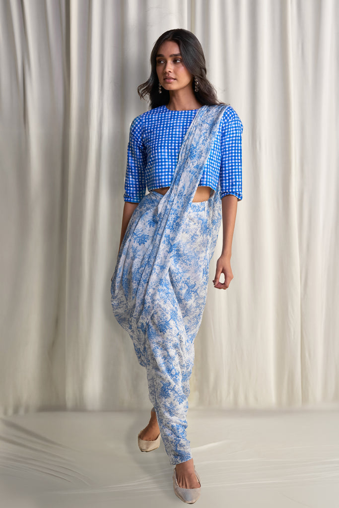TOILE PRINT SARI DRAPE SKIRT dash and dot