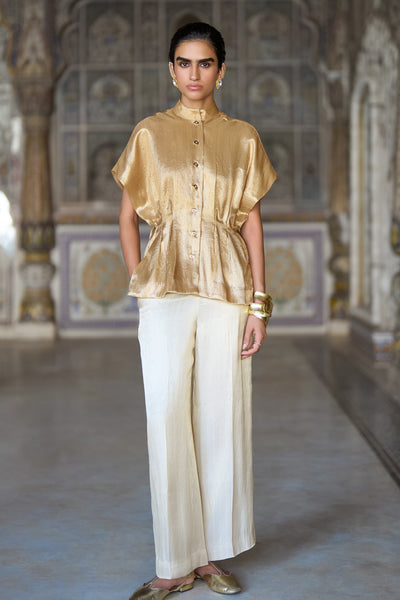BENARES BROCADE STRUCTURED TOP & STRAIGHT PANT