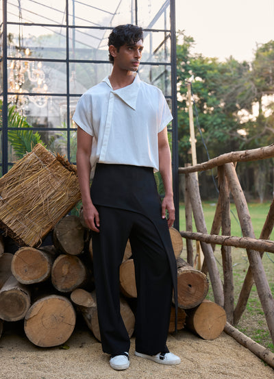 WIDE-LEGGED DRAPE PANT