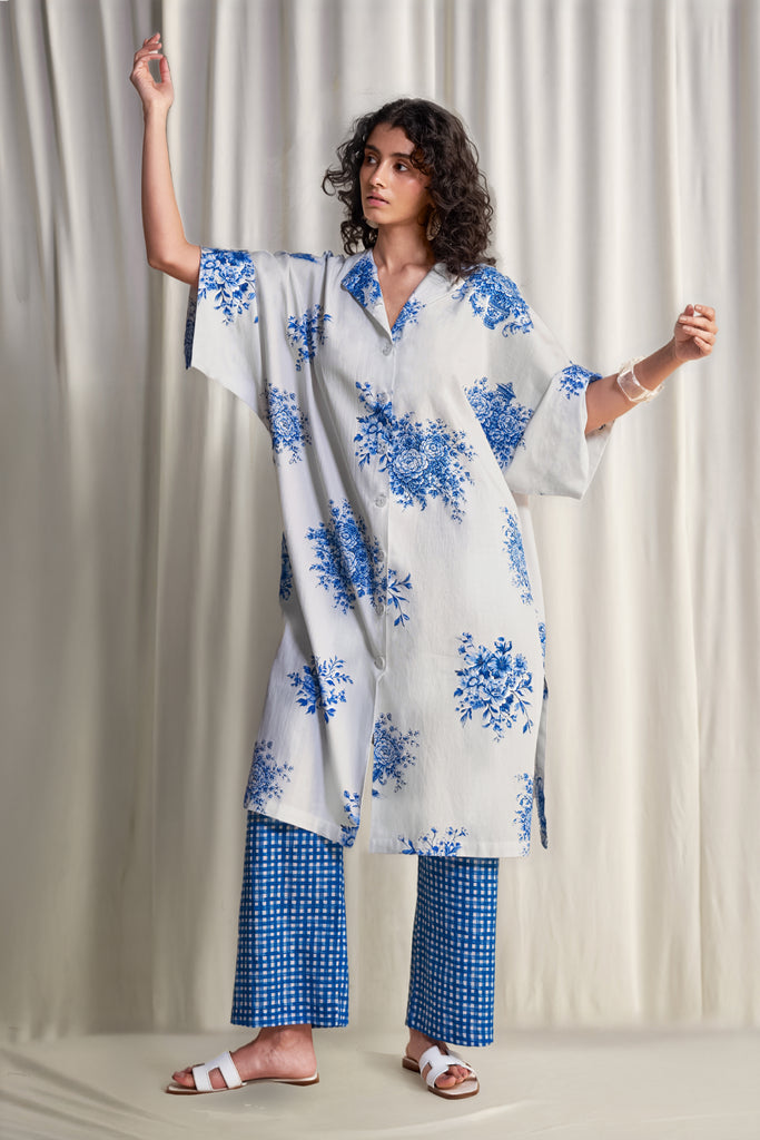 LINEN MADRAS CHECK PRINT PANT dash and dot