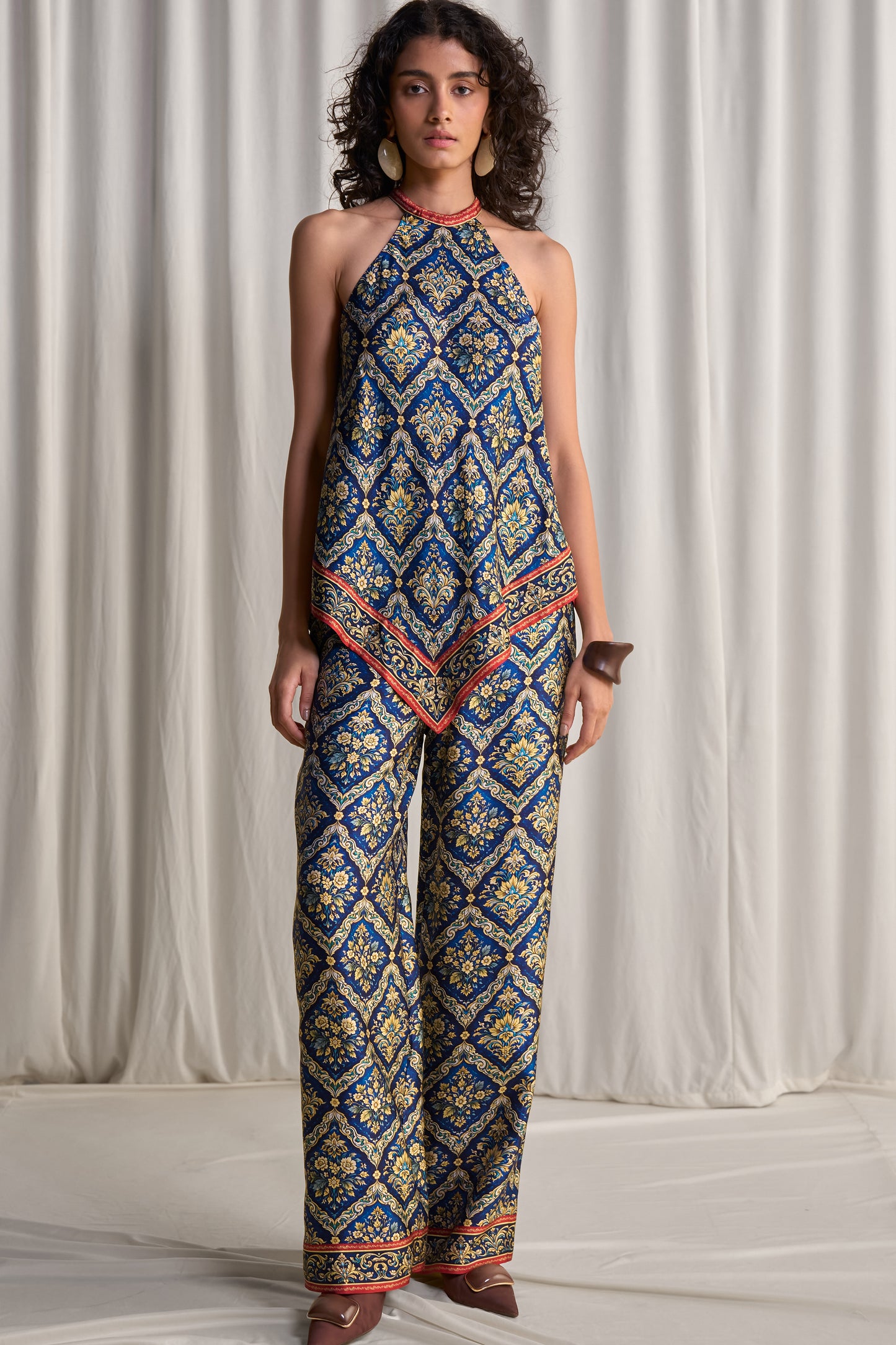 SCARF PRINT RELAXED FIT PANT