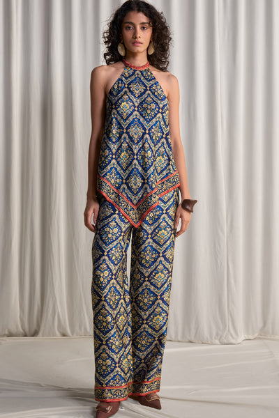 SCARF PRINT RELAXED FIT PANT