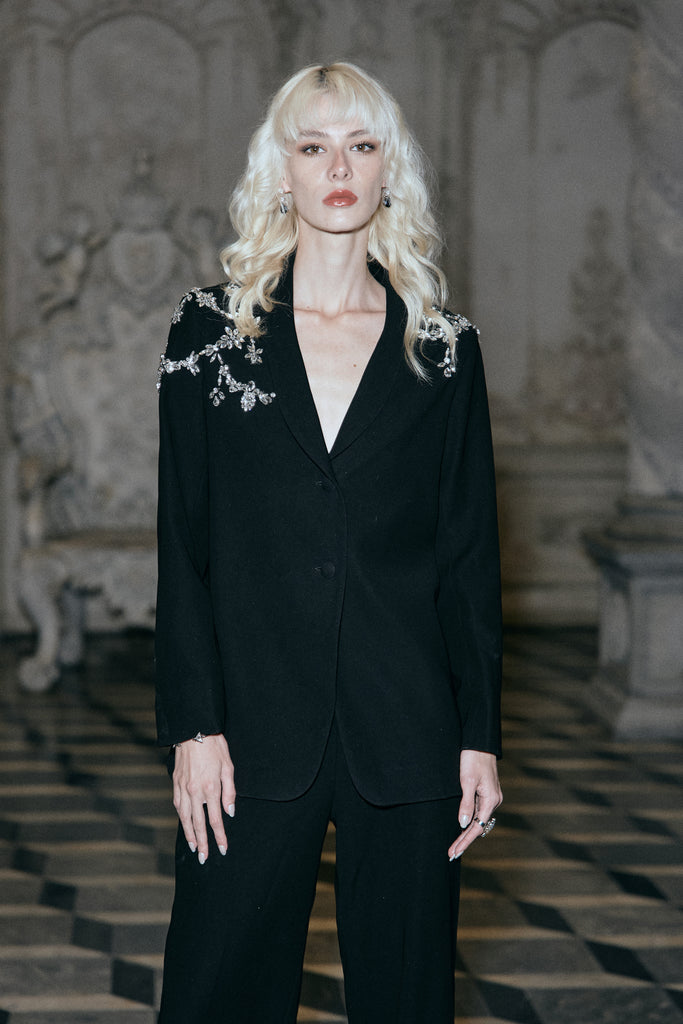 CRYSTAL EMBELLISHED BLAZER dash and dot