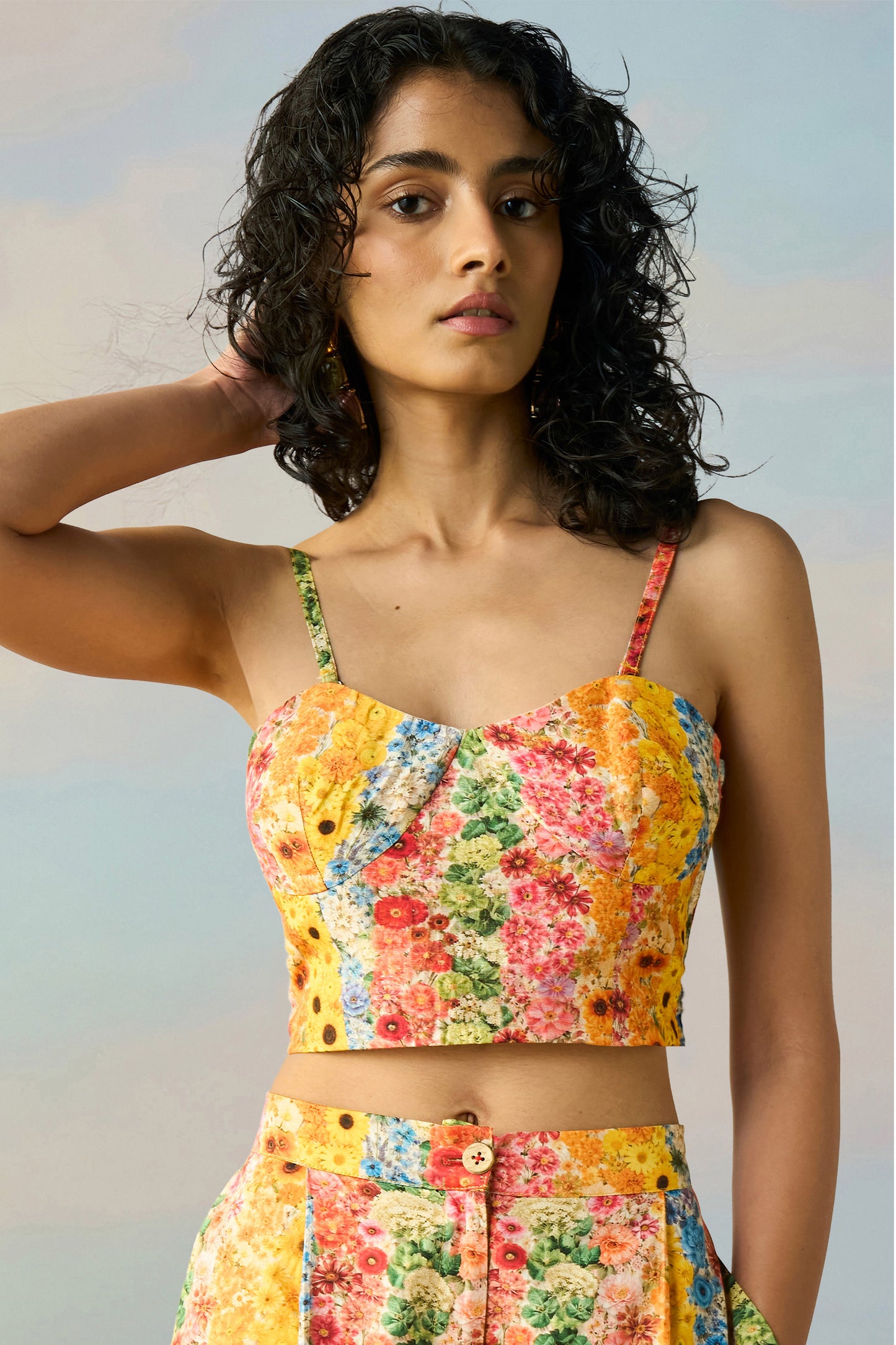 BOTANICAL STRIPE PRINT BRALETTE