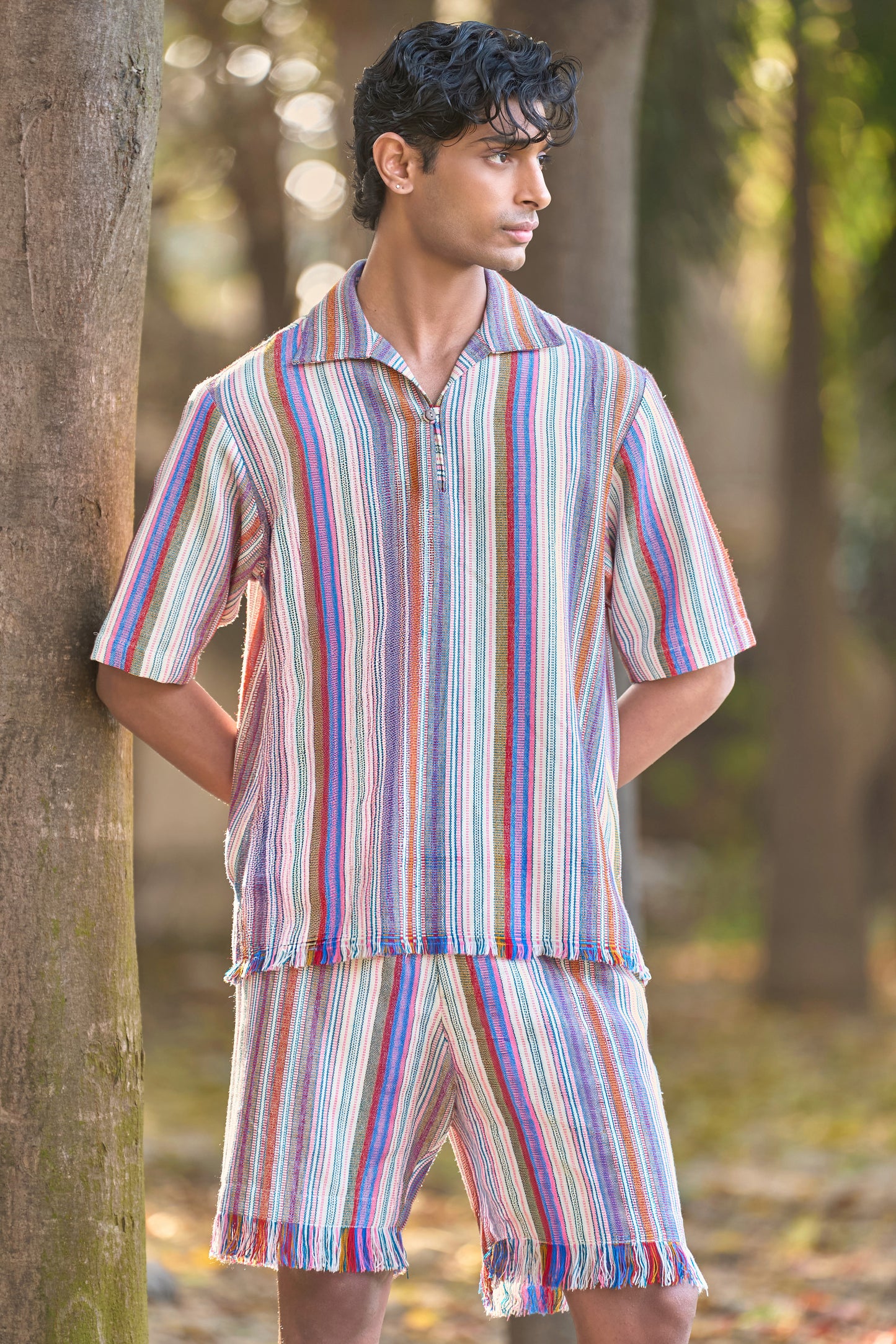 JACQUARD STRIPED SHORTS