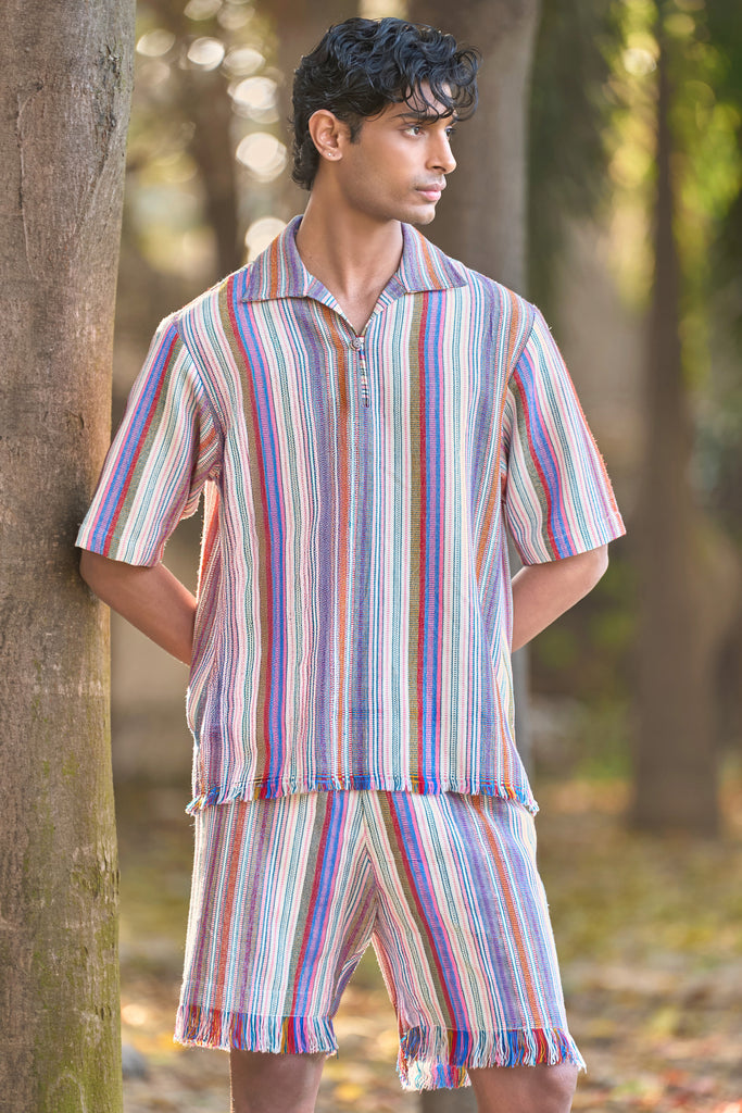 JACQUARD STRIPED SHORTS dash and dot