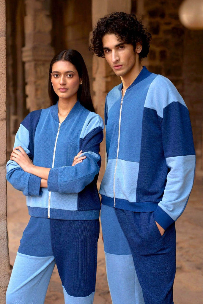 INDIGO BLOCKED SWEATSHIRT - dash and dot dash and dot