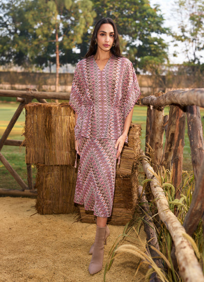 CHEVRON KNIT KAFTAN TOP