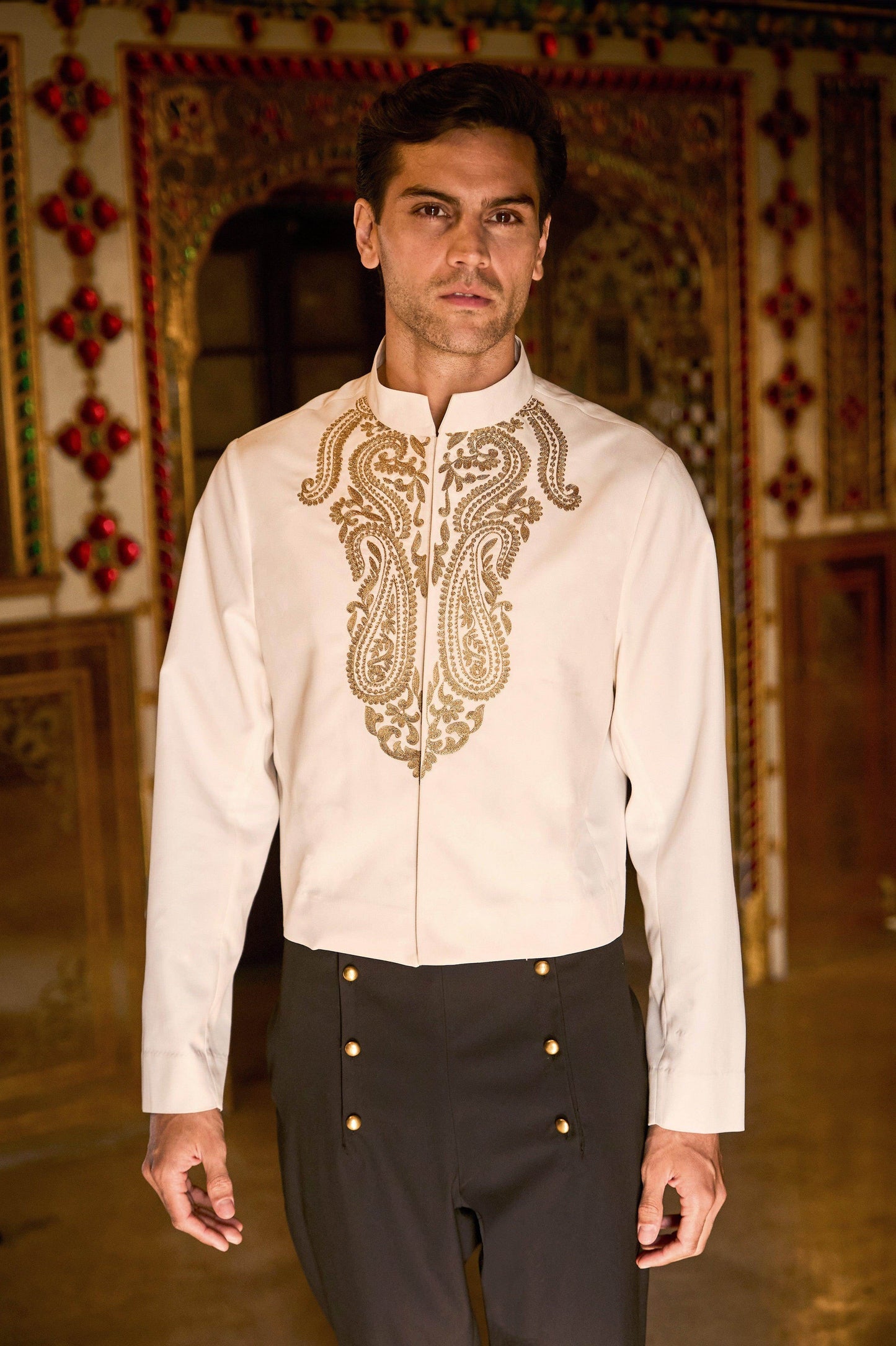 EMBROIDERED CROP SHIRT - dash and dot