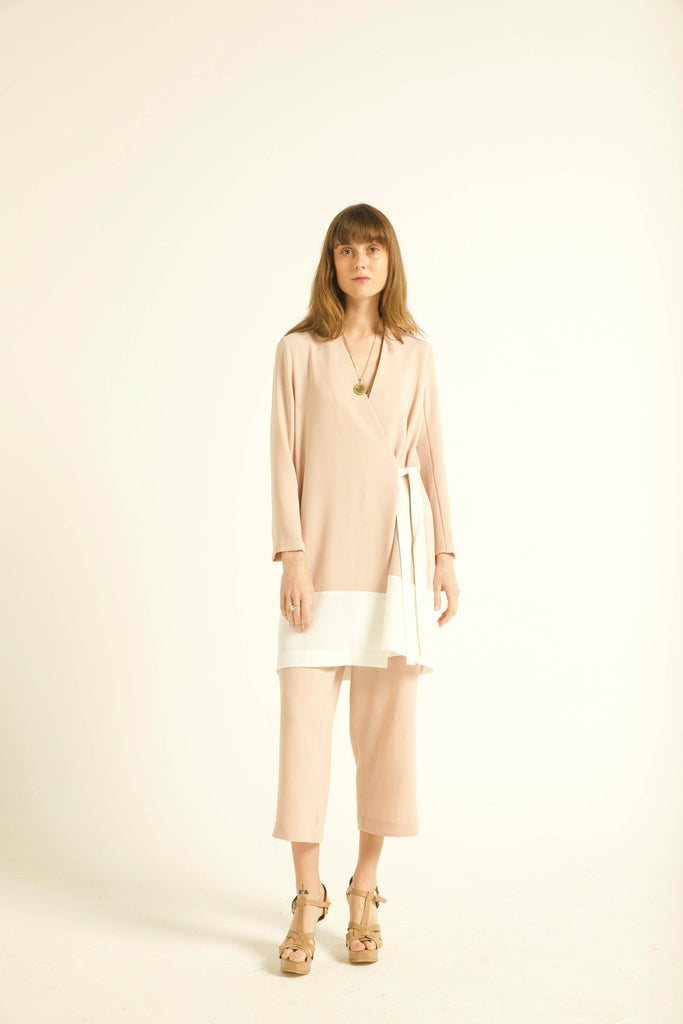 BLUSH/WHITE TUXEDO PANTS - dash and dot dash and dot