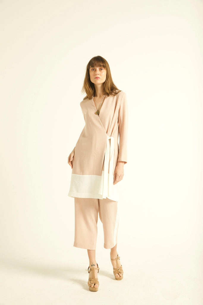 BLUSH/WHITE TUXEDO PANTS - dash and dot dash and dot