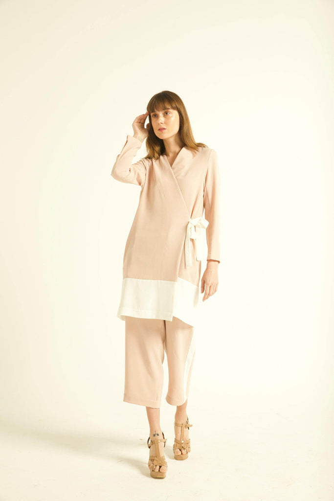 BLUSH/WHITE TUXEDO PANTS - dash and dot dash and dot