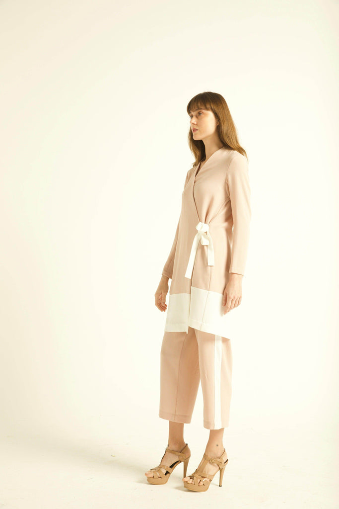 BLUSH/WHITE TUXEDO PANTS - dash and dot dash and dot