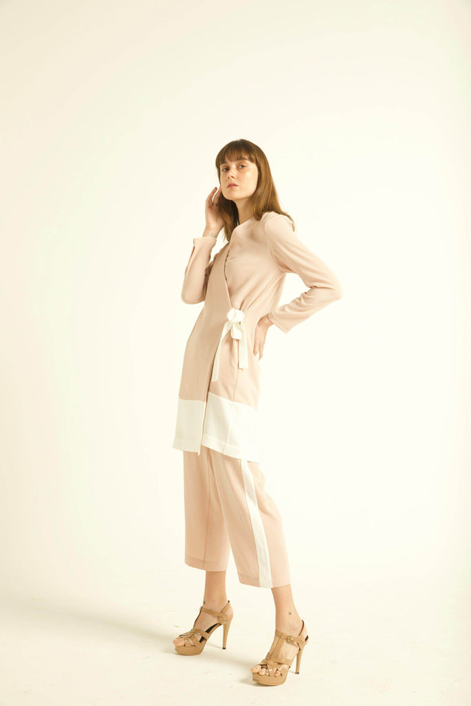 BLUSH/WHITE TUXEDO PANTS - dash and dot dash and dot