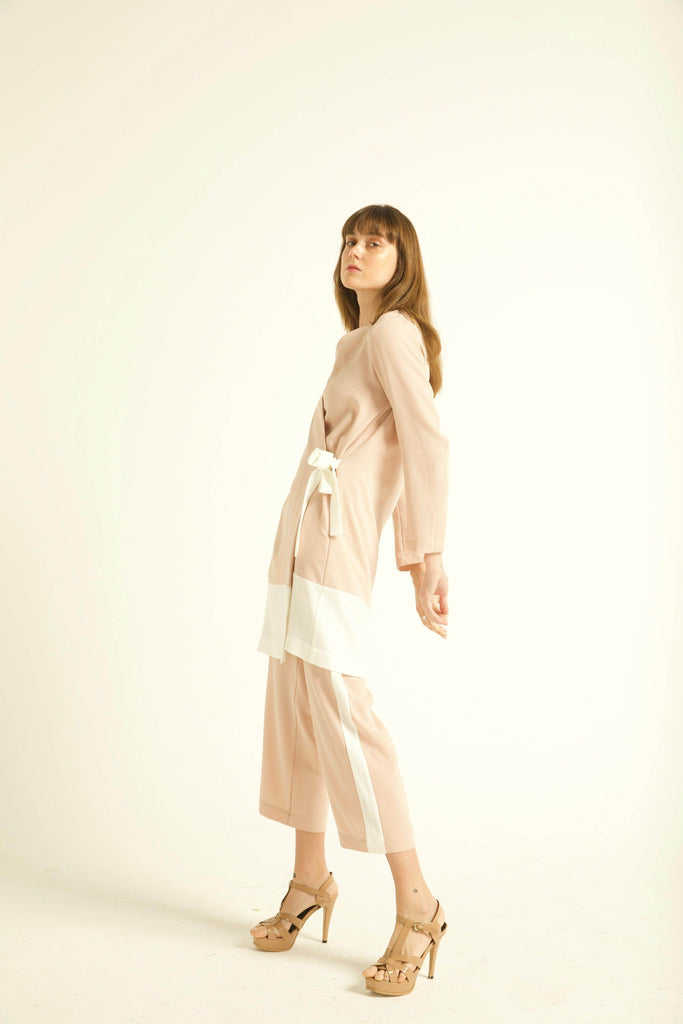 BLUSH/WHITE TUXEDO PANTS - dash and dot dash and dot
