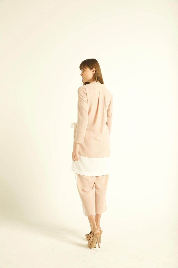 BLUSH/WHITE TUXEDO PANTS - dash and dot dash and dot