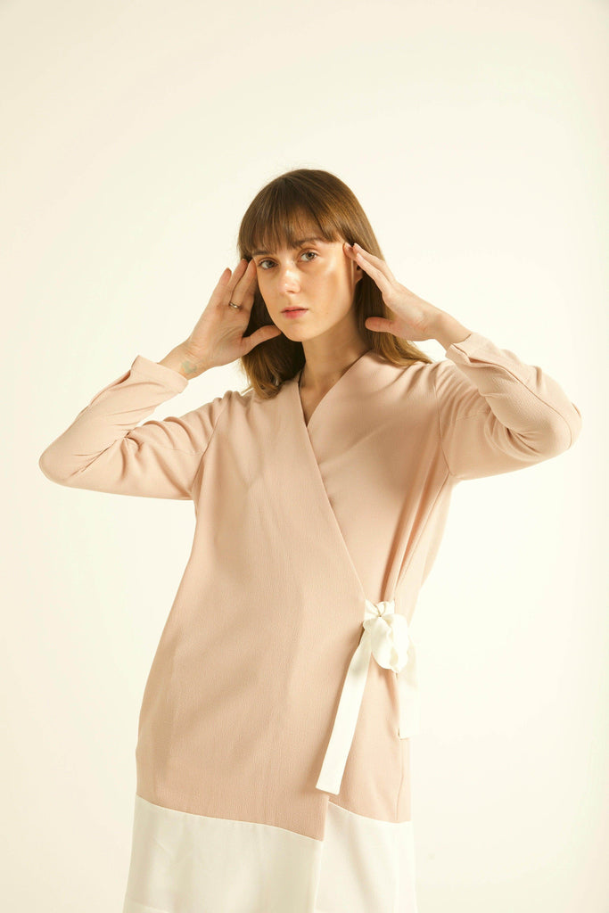 BLUSH/WHITE TUXEDO PANTS - dash and dot dash and dot