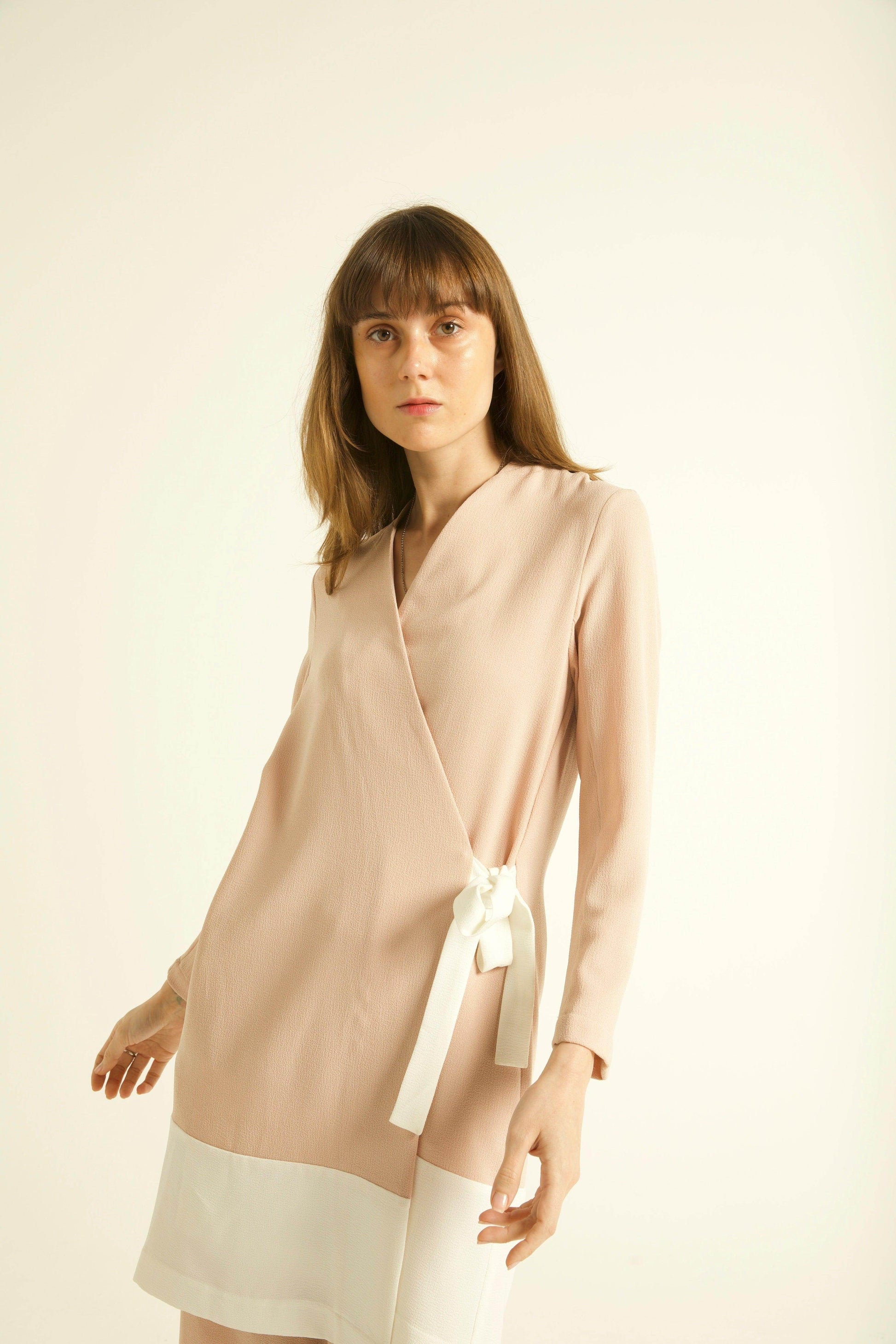 BLUSH/WHITE TUXEDO PANTS - dash and dot