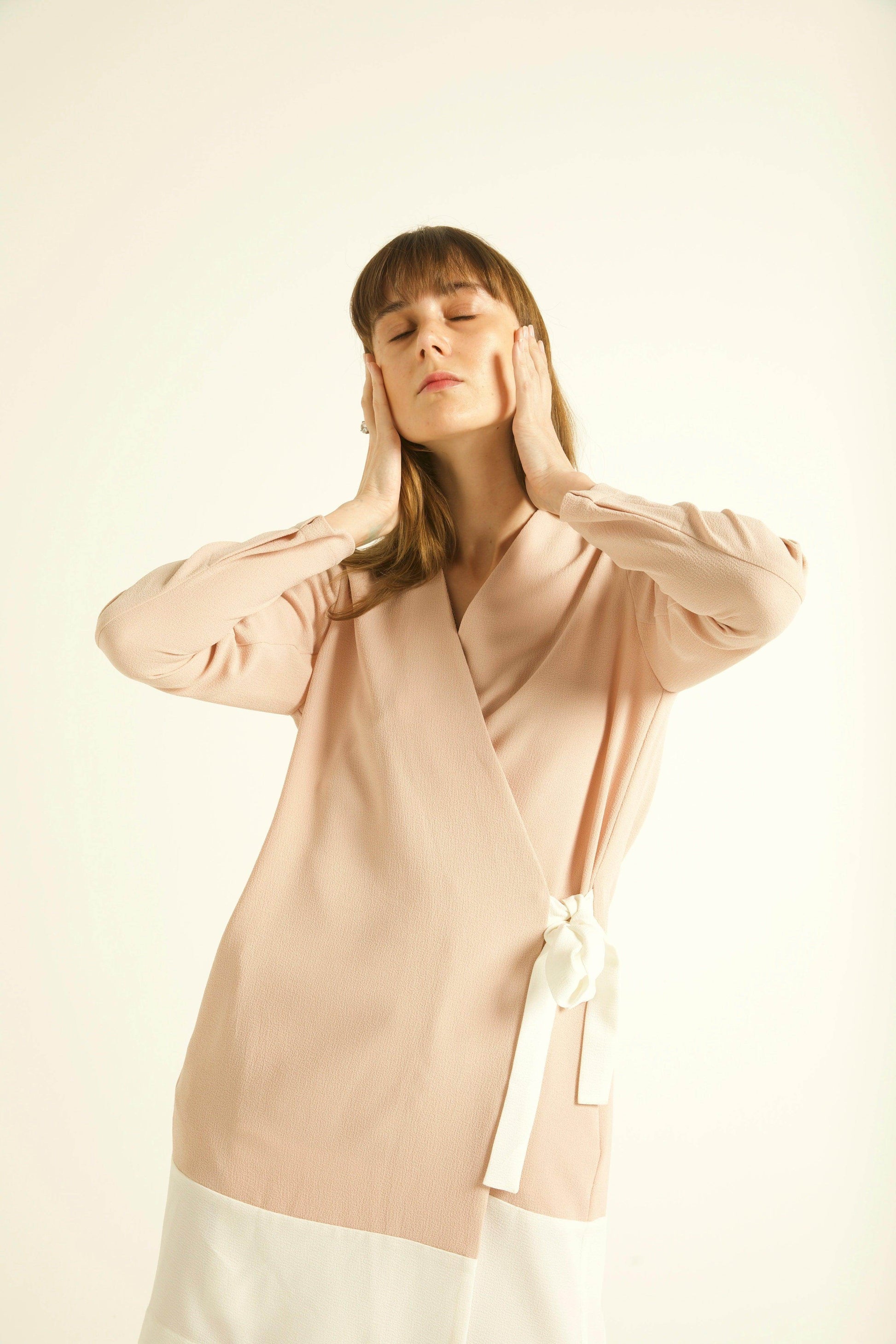 BLUSH/WHITE TUXEDO PANTS - dash and dot