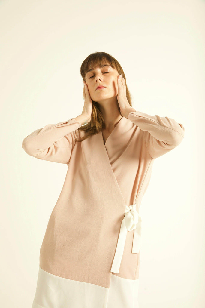 BLUSH/WHITE TUXEDO PANTS - dash and dot dash and dot