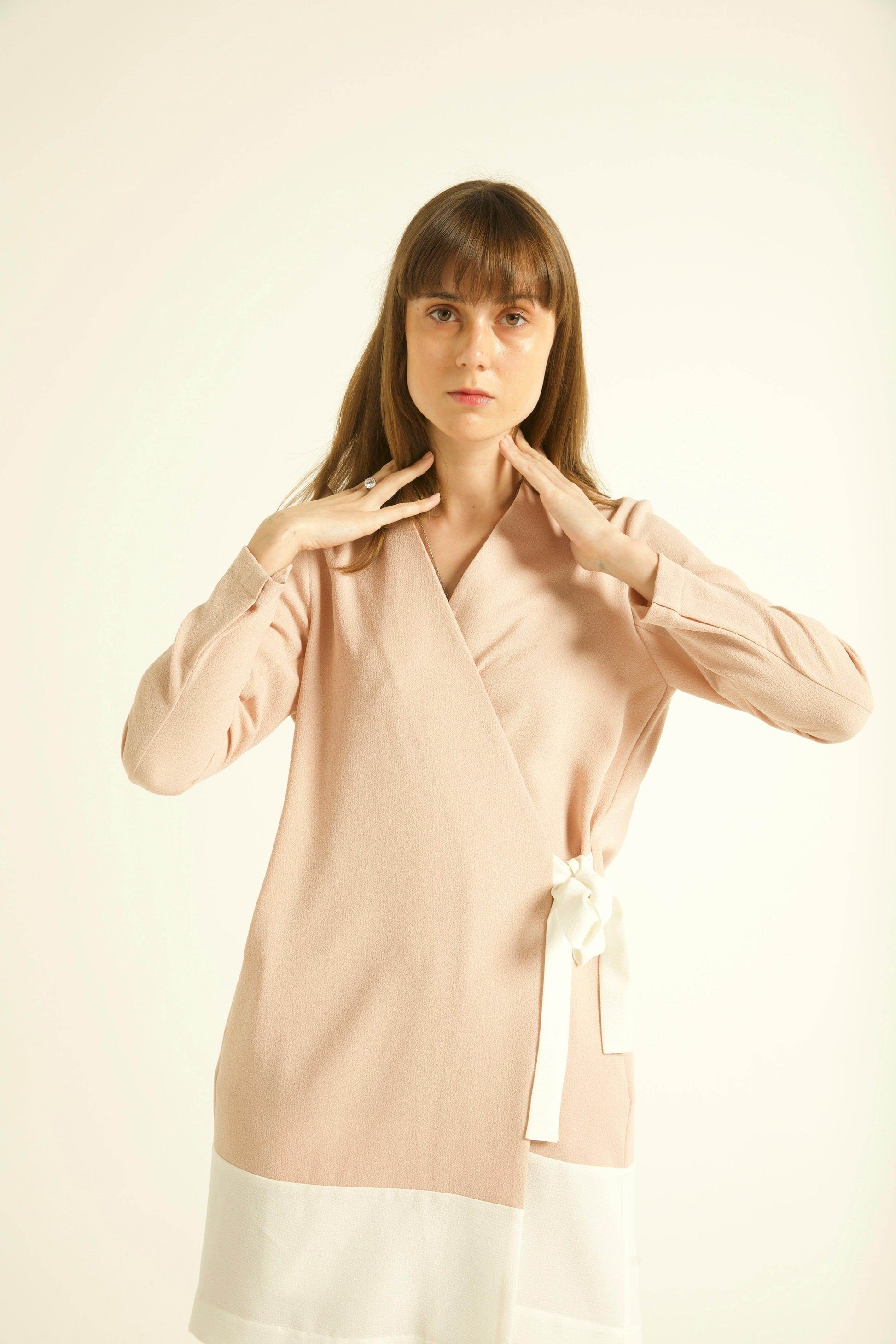 BLUSH/WHITE TUXEDO PANTS - dash and dot