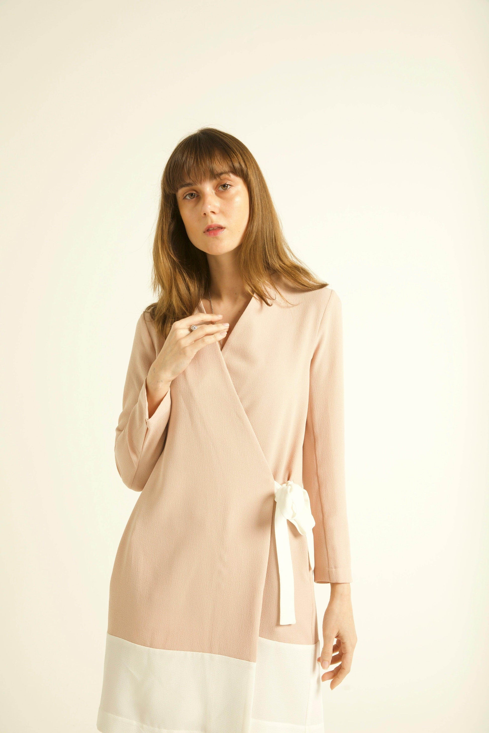 BLUSH/WHITE TUXEDO PANTS - dash and dot