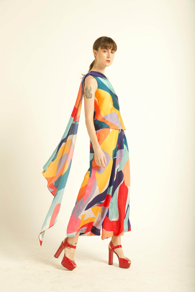 ABSTRACT DRAPED SCARF SET - dash and dot dash and dot