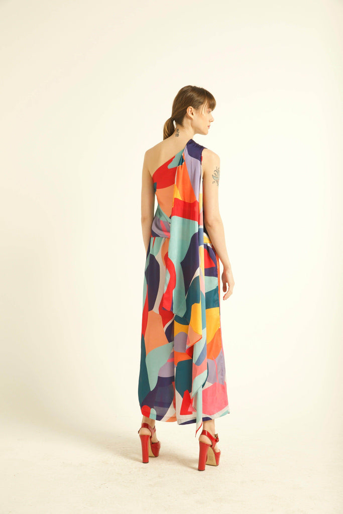 ABSTRACT DRAPED SCARF SET - dash and dot dash and dot