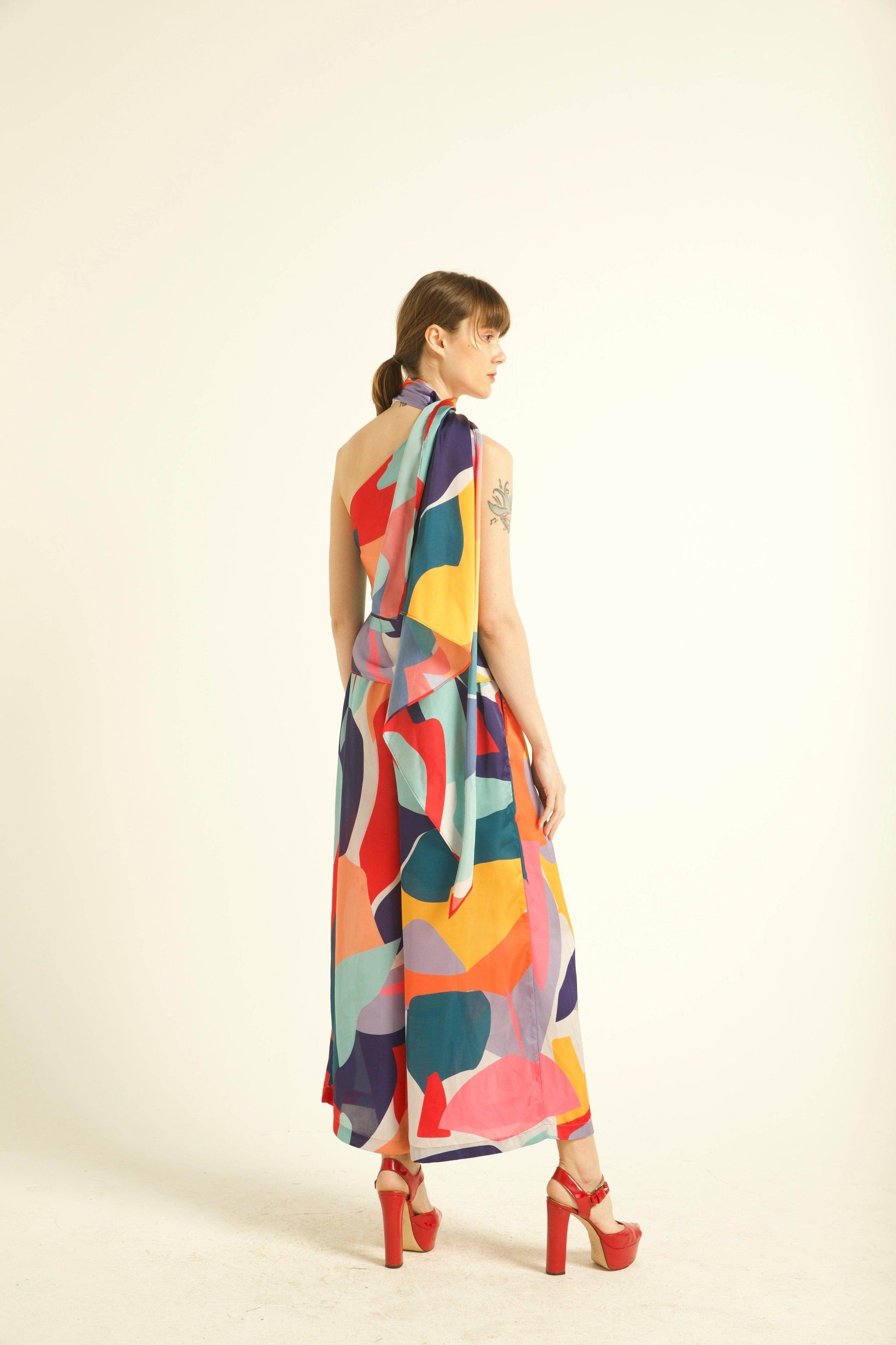 ABSTRACT DRAPED SCARF SET - dash and dot
