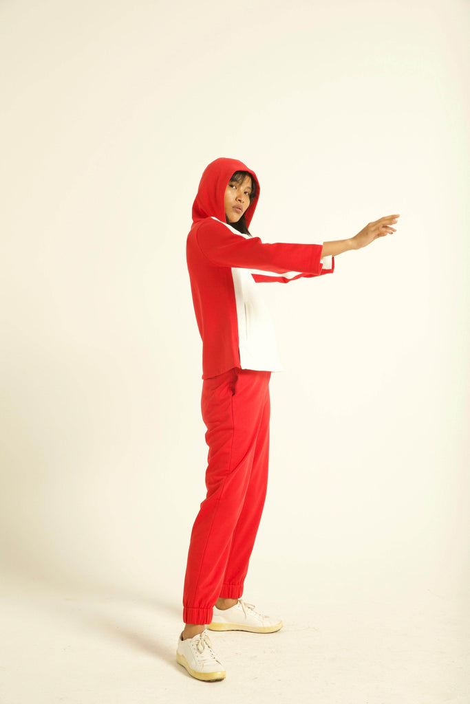 RED/WHITE TRACK SUIT - dash and dot dash and dot