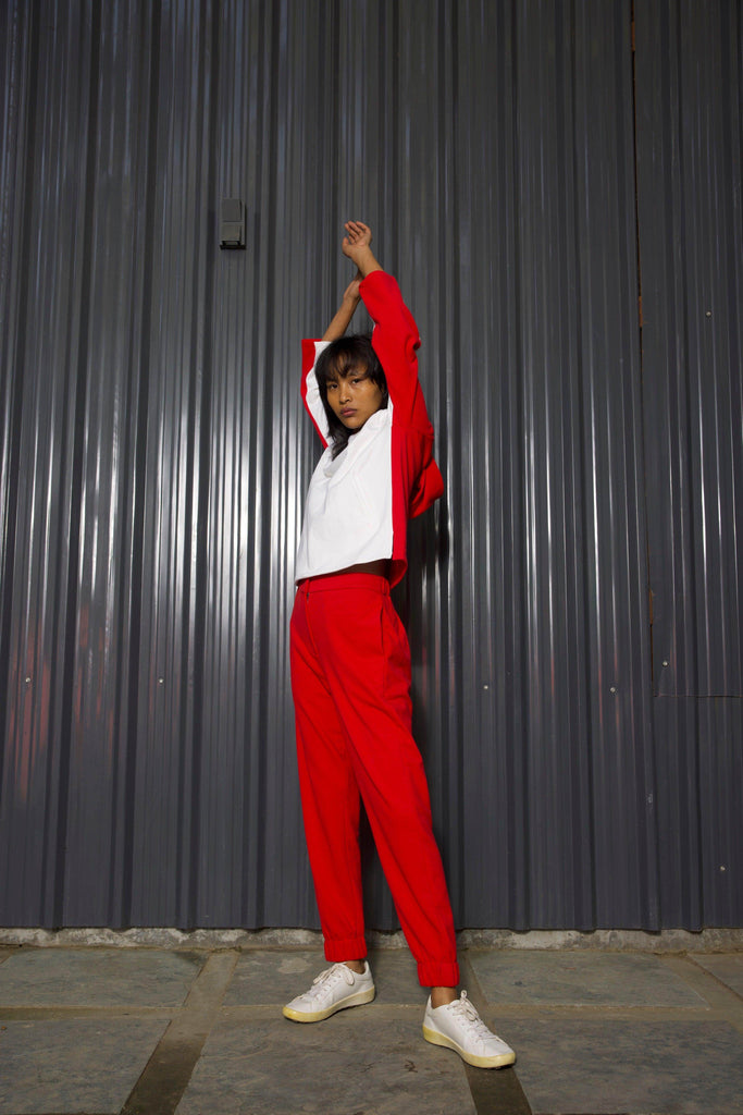 RED/WHITE TRACK SUIT - dash and dot dash and dot