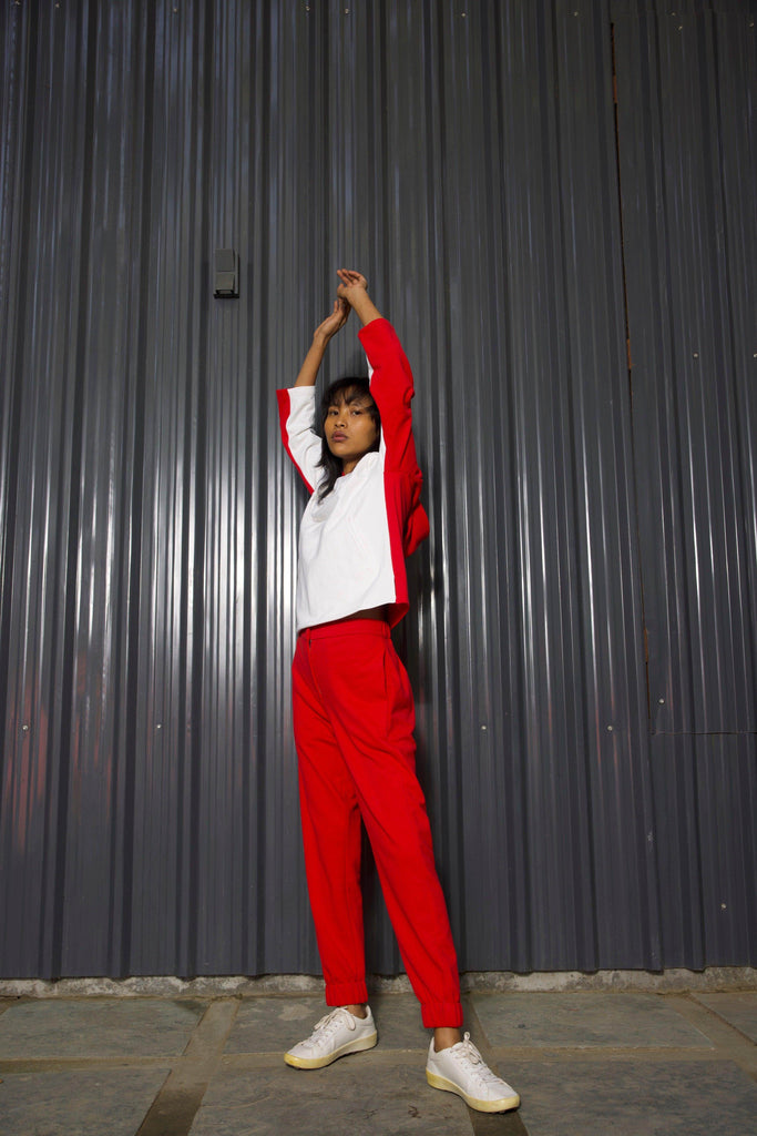 RED/WHITE TRACK SUIT - dash and dot dash and dot