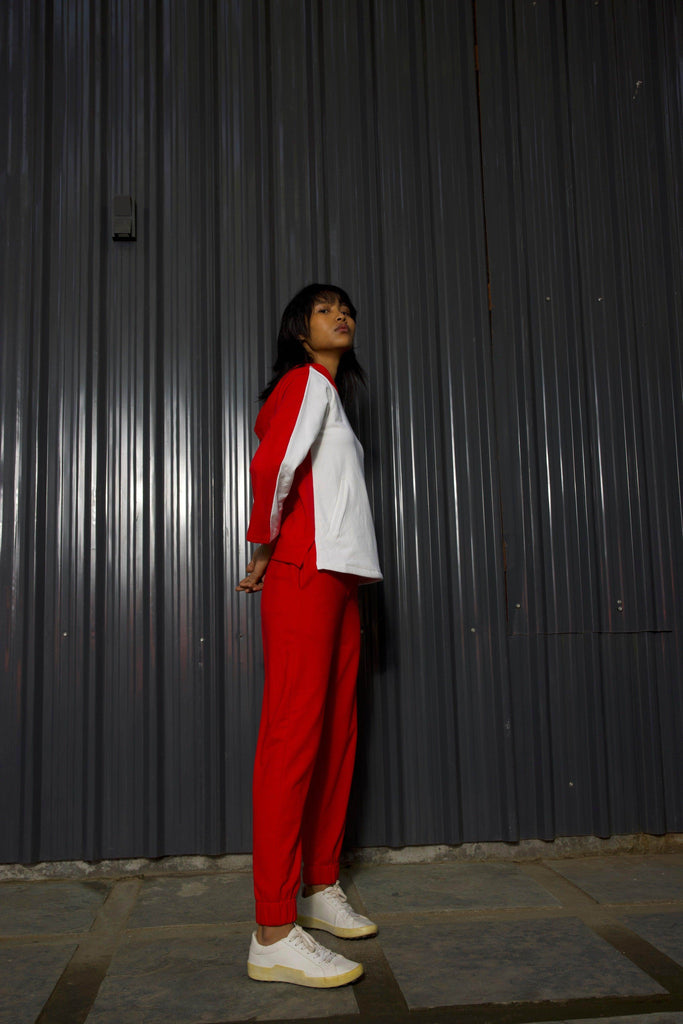 RED/WHITE TRACK SUIT - dash and dot dash and dot