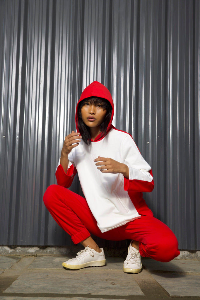 RED/WHITE TRACK SUIT - dash and dot dash and dot