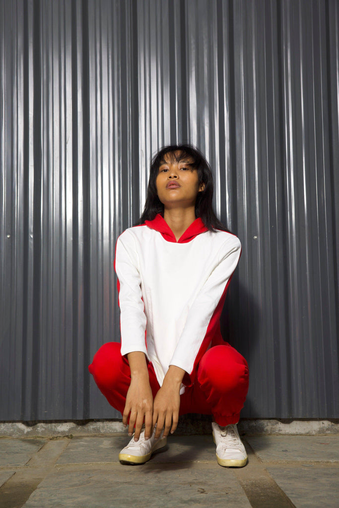 RED/WHITE TRACK SUIT - dash and dot dash and dot