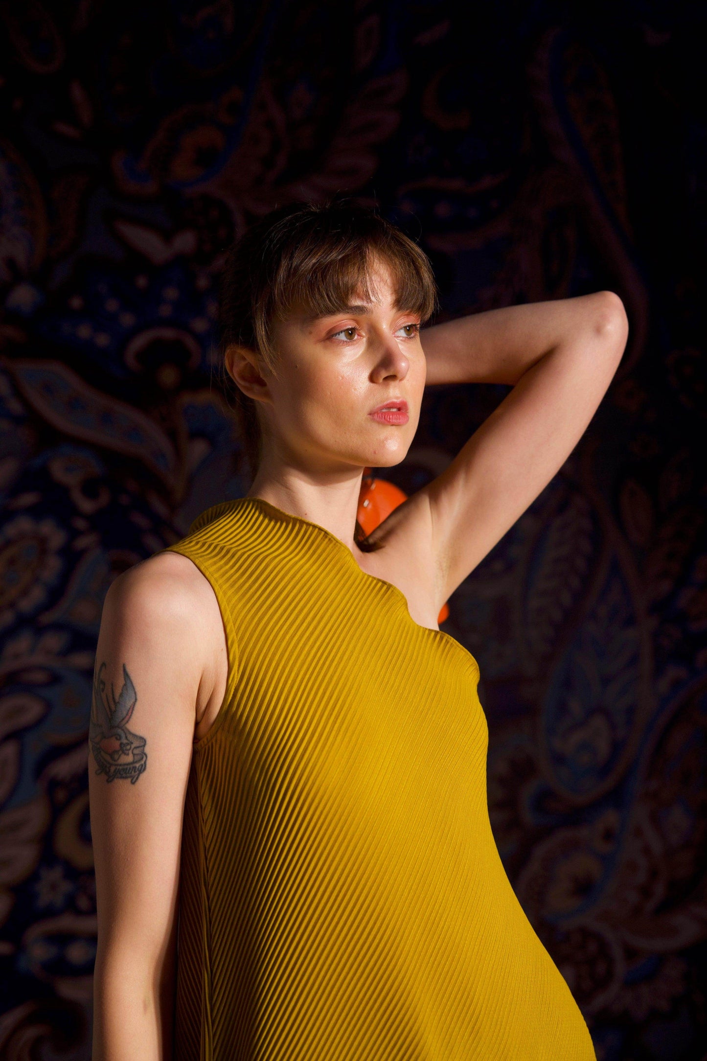 ONE-SHOULDERED PLEAT SET - dash and dot