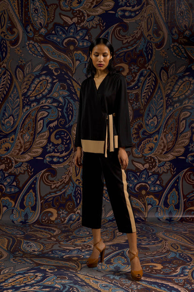 SIDE TIE COLOUR BLOCK CO-ORD SET - dash and dot