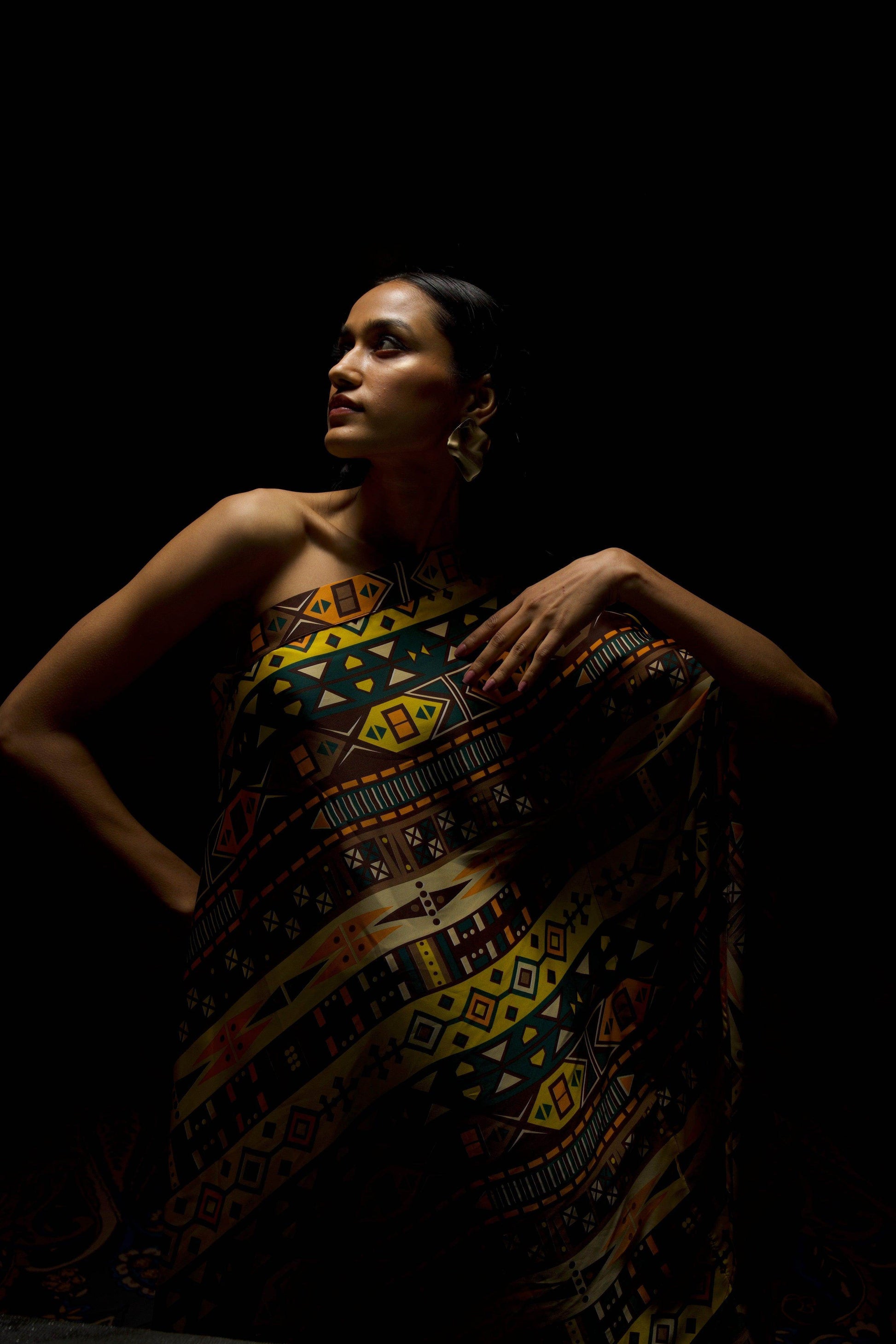 ONE SHOULDER PRINTED SET - dash and dot