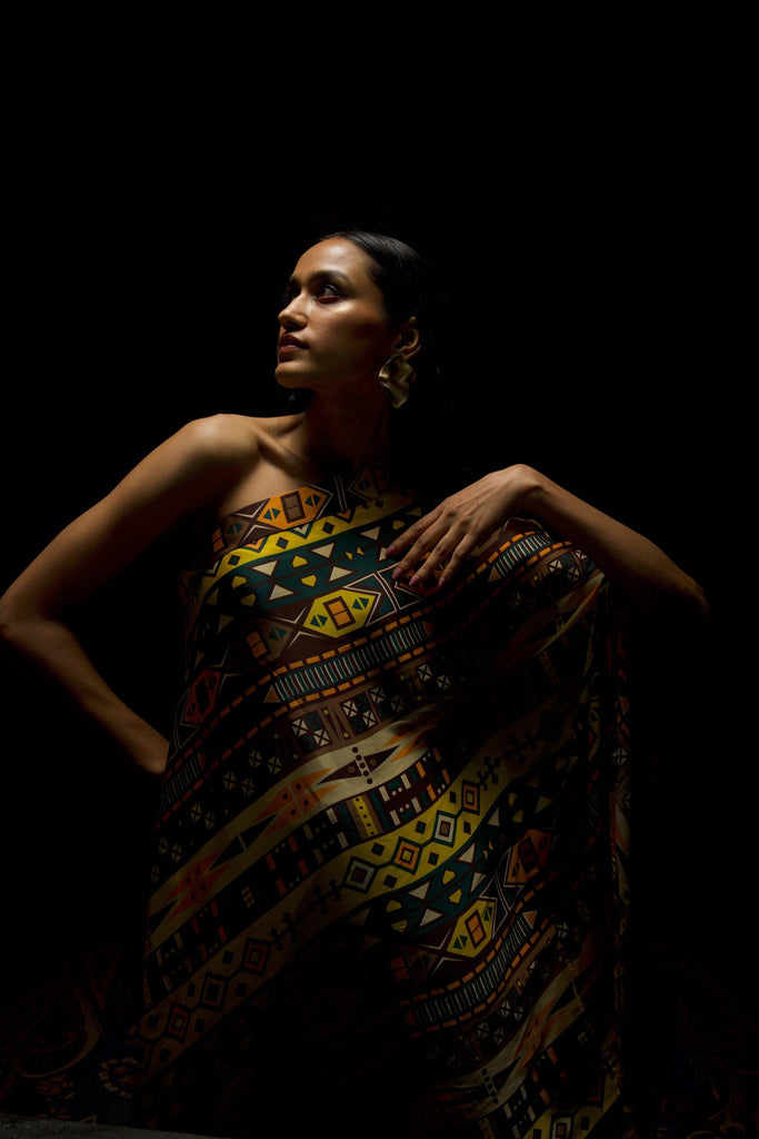 ONE SHOULDER PRINTED SET - dash and dot dash and dot