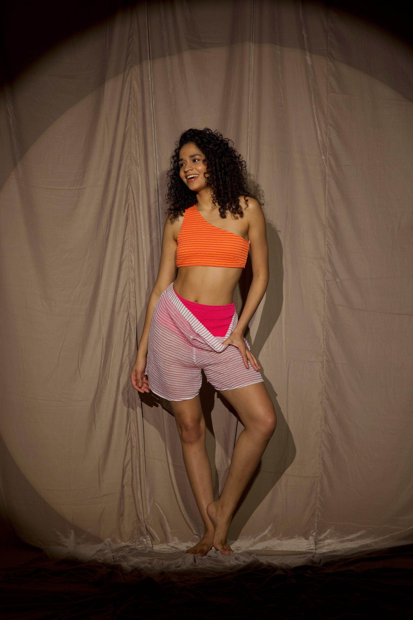 2 TONE SMOCKED SET - dash and dot