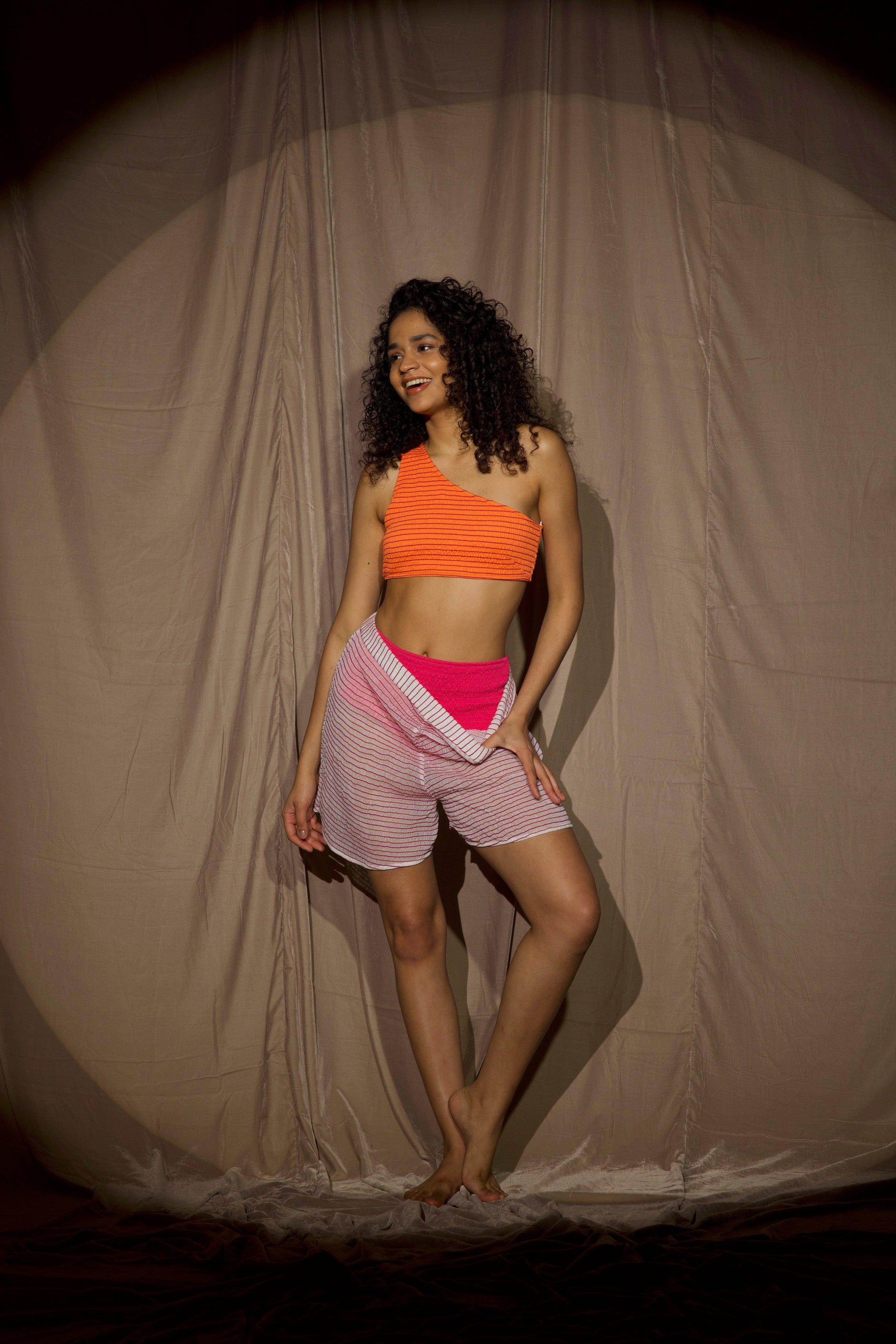 2 TONE SMOCKED SET - dash and dot