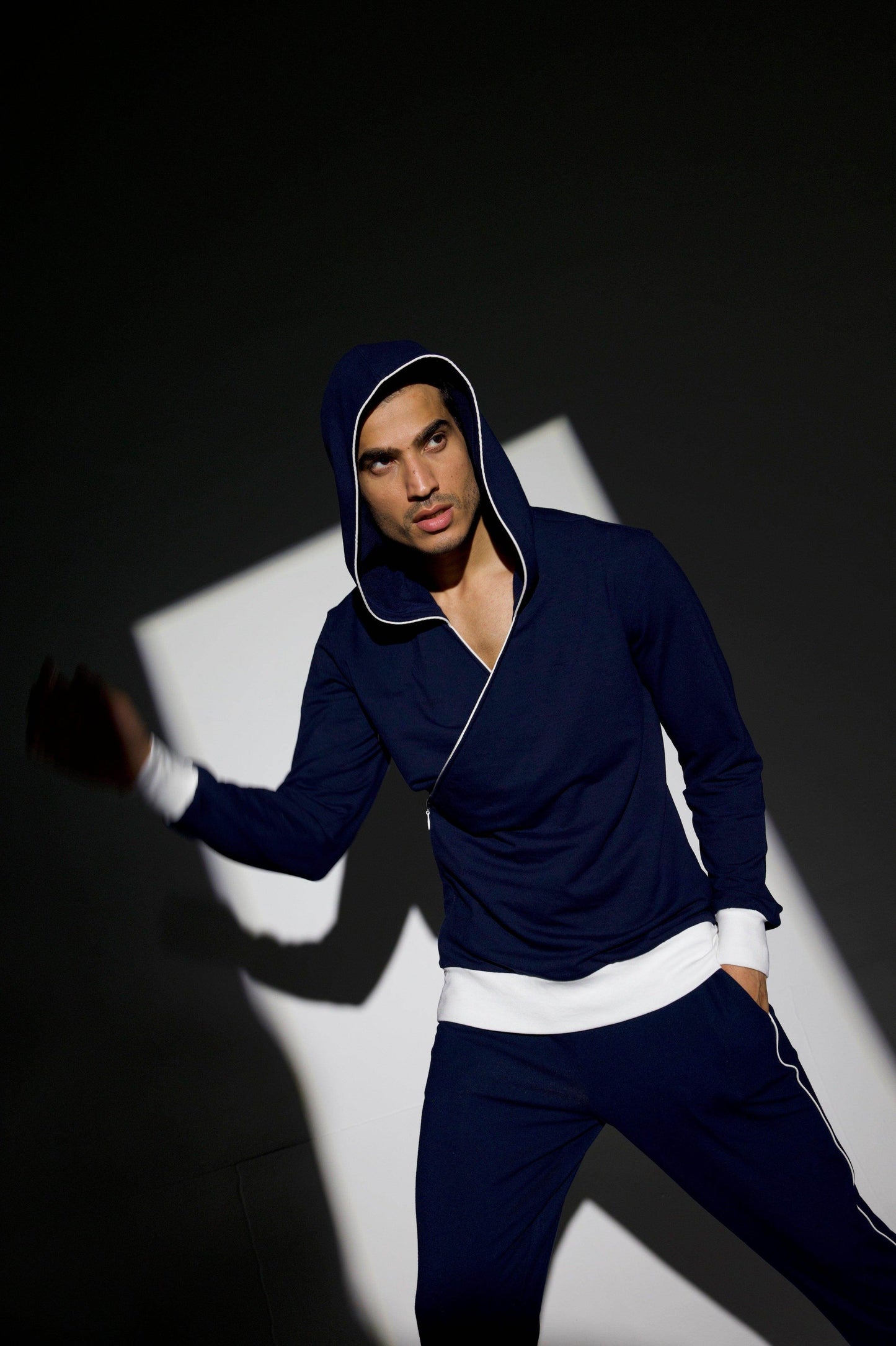 NAVY WRAP HOODIE SET - dash and dot