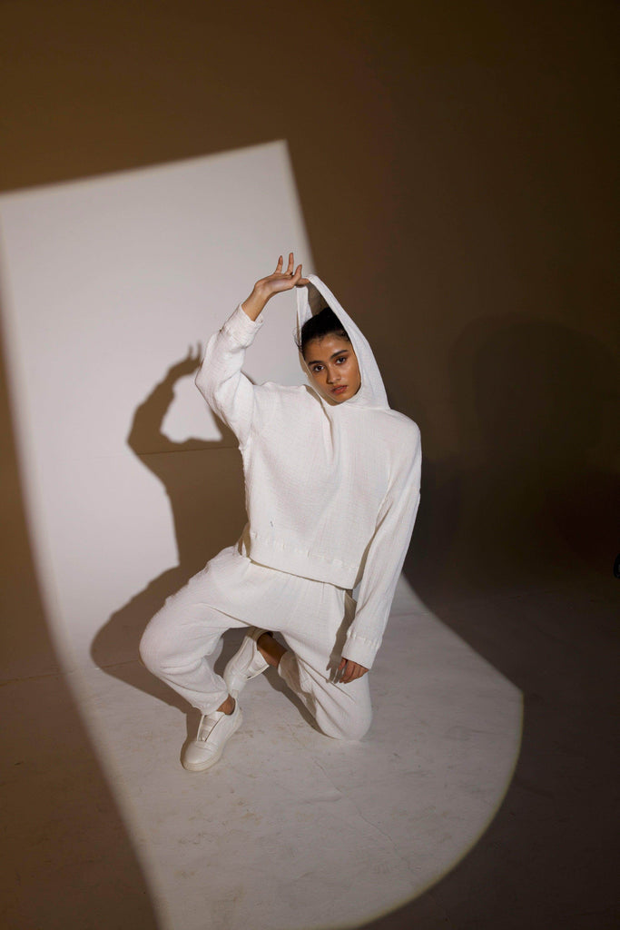 CRINKLE COTTON HOODIE CO-ORD - dash and dot dash and dot