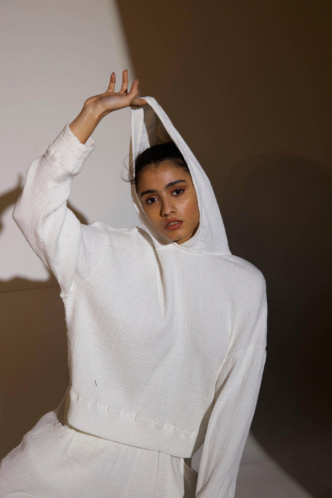 CRINKLE COTTON HOODIE CO-ORD - dash and dot dash and dot