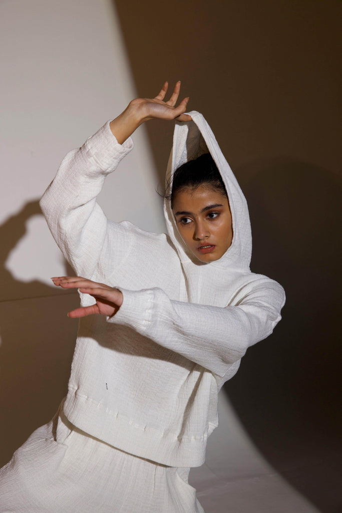 CRINKLE COTTON HOODIE CO-ORD - dash and dot dash and dot