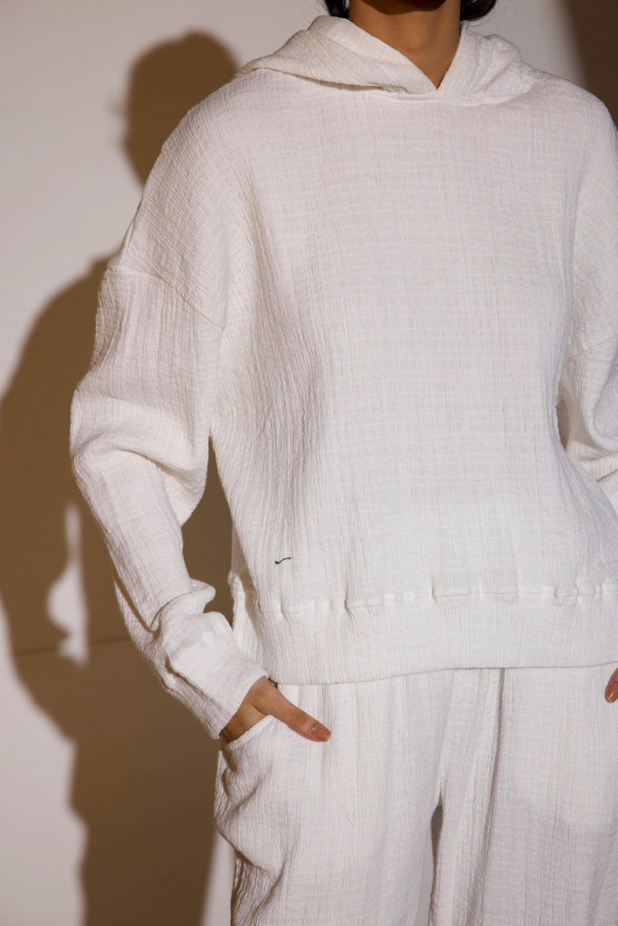 CRINKLE COTTON HOODIE CO-ORD - dash and dot dash and dot