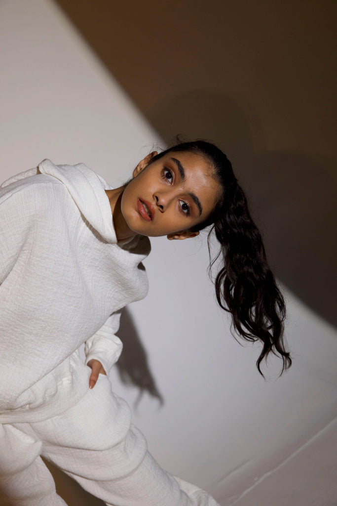 CRINKLE COTTON HOODIE CO-ORD - dash and dot dash and dot