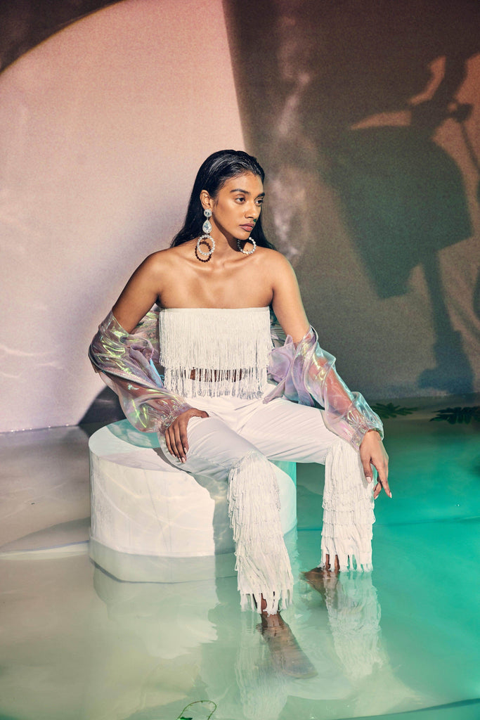 FRINGE CROP TOP PANT SET - dash and dot dash and dot