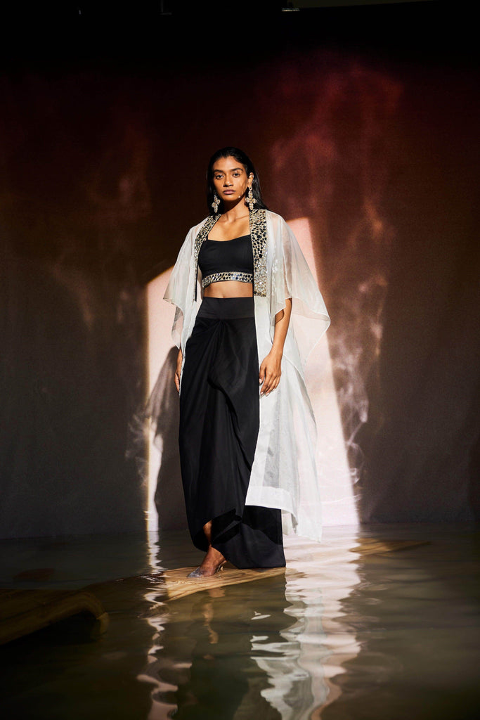 MIRROR BRALETTE AND DRAPED SKIRT SET - dash and dot dash and dot